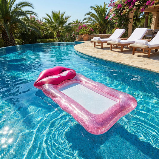 Beach by L Full Lips Glitter Mesh Pink Lilo