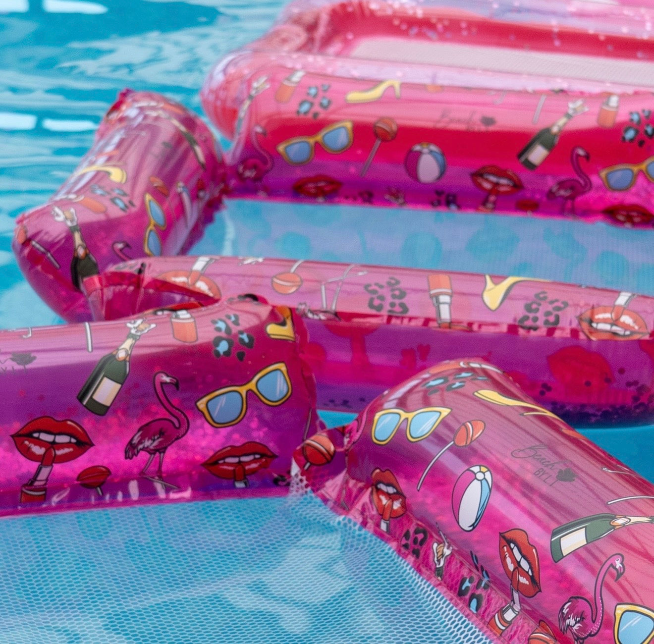 Pre Order - Beach by L Pink Glitter Hammock Lilo