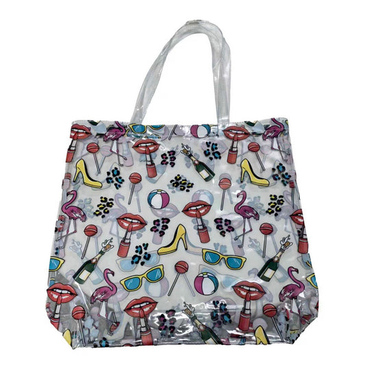 Beach By L Clear Pop Art Large Beach Bag