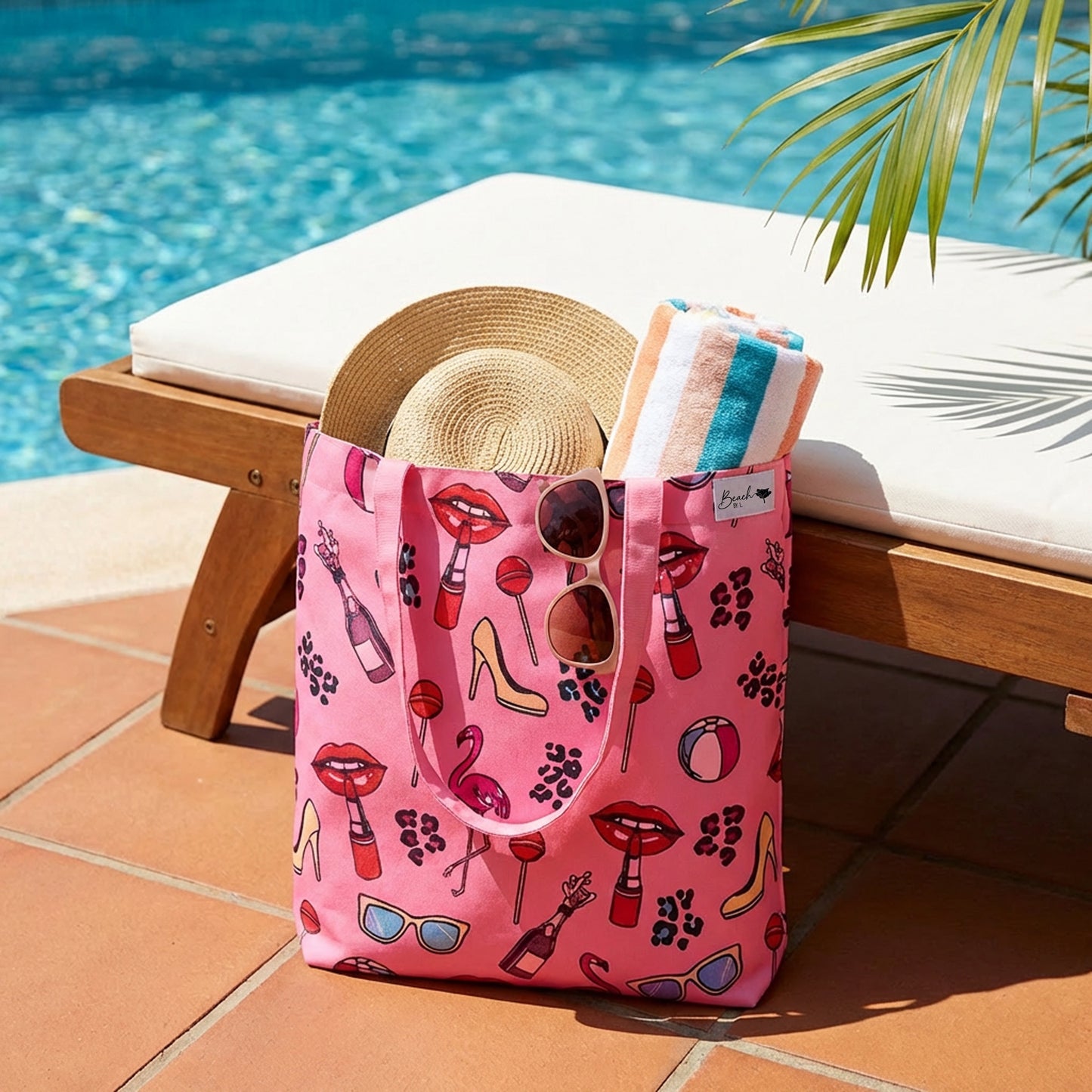Pre Order - Beach By L Pop Art Medium Canvas Beach Bag