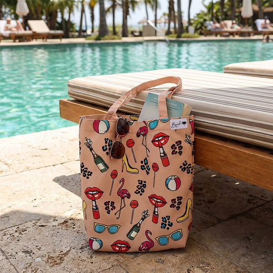 Beach By L Pop Art Medium Canvas Beach Bag